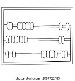 A Beautiful hand drawn vector illustration of an abacus with balls isolated on a white background for children