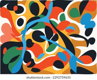 Beautiful hand drawn vector illustration background of floral nature shapes.
