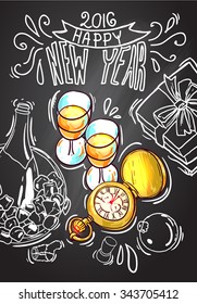Beautiful hand drawn vector illustration new year for your design