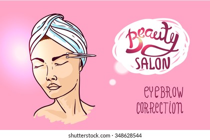 Beautiful hand drawn vector illustration beauty salon for your design