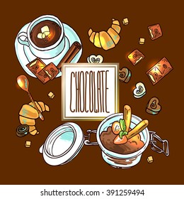 Beautiful hand drawn vector illustration of chocolate for your design