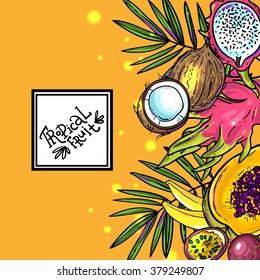 Beautiful hand drawn vector tropical fruits for your design