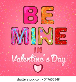 Beautiful hand drawn vector typography in a shape of freshly baked cakes and cream decoration. Sweet wishes for creating cute postcards, food placards and posters, cute and romantic invitations.