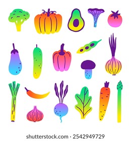 Beautiful hand drawn vegetables. Vector illustration