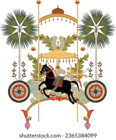  beautiful hand drawn war horse, war scene vector