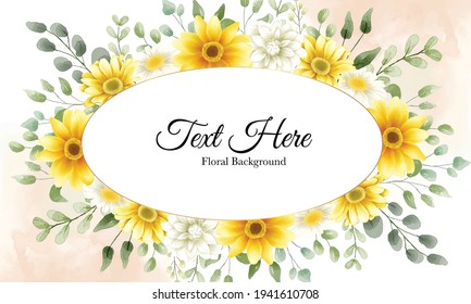 Beautiful hand drawn watercolor flowers background