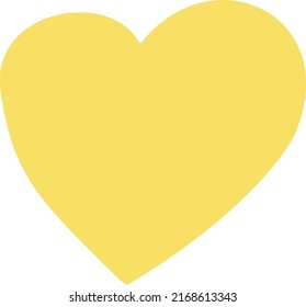 Beautiful hand drawn yellow heart. Vector illustration art card.