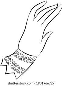 The beautiful hand gesture of lord Buddha in Indian folk art Kalamkari style. for textile printing, logo, wallpaper