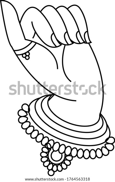 Beautiful Hand Gesture Mudras Indian Classic Stock Vector (Royalty Free ...