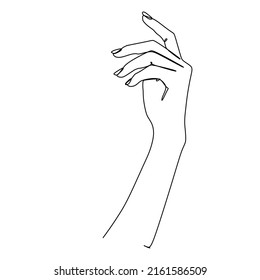 Beautiful hand gesture. Single stroke drawing. Vector illustration