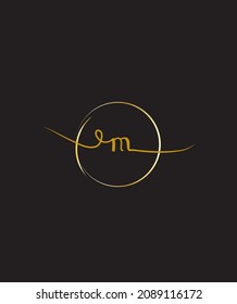 A beautiful hand lettered script type M vector logo template