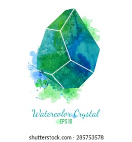 Beautiful hand painted mineral. Watercolor vector illustration.