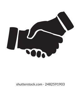 Beautiful Hand Shake Logo Icon Silhouette Vector