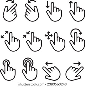 Beautiful hand Vectors Icons poses design 