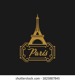 Beautiful hand written text typography design of europe european city paris name logo with red heart suitable for tourism or visit promotion