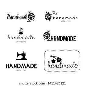 Beautiful Handamade logo set vector