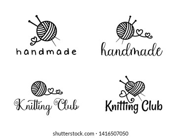 Beautiful Handamade logo set vector