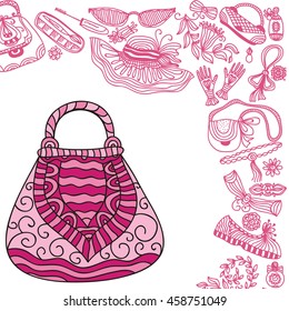 Beautiful handbag. Vector illustration.
