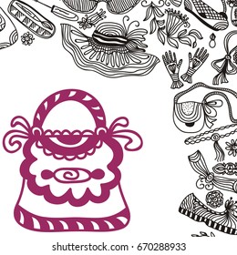 Beautiful handbag. Vector illustration.
