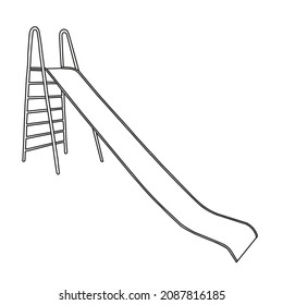 A Beautiful hand-drawn black vector illustration of a metal slide isolated on a white background