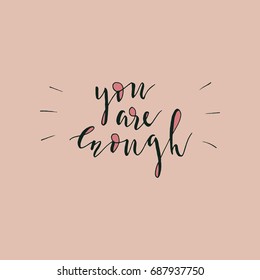 Beautiful hand-drawn card with lettering made in vector. Positive quote