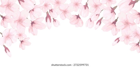 Hermoso fondo de flor de cerezo dibujado a mano