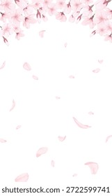 Hermoso fondo de flor de cerezo dibujado a mano