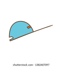 Beautiful hand-drawn colored icon of a baseball cap