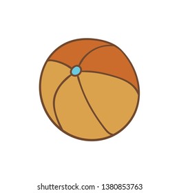 Beautiful hand-drawn colored icon of a beach ball