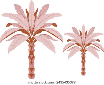 Beautiful handdrawn colour full palm tree.