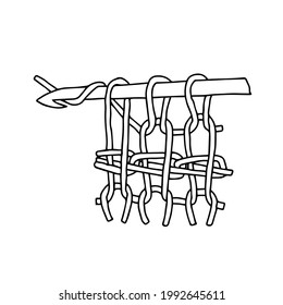 A Beautiful hand-drawn fashion vector illustration of a lady's hobby crochet hook knitting for girls and women pattern isolated on a white background