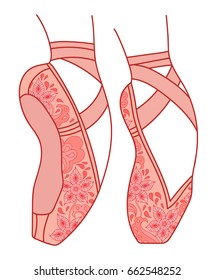 beautiful hand-drawn pink pointed shoes