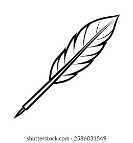 Beautiful hand-drawn quill pen illustration, perfect for vintage writing themes, calligraphy, and historical designs. Ideal for designers, artists, and creatives looking for classic writing tools 