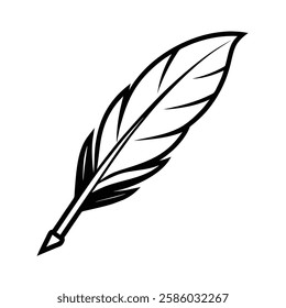 Beautiful hand-drawn quill pen illustration, perfect for vintage writing themes, calligraphy, and historical designs. Ideal for designers, artists, and creatives looking for classic writing tools 