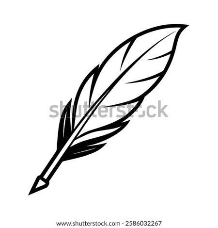 Beautiful hand-drawn quill pen illustration, perfect for vintage writing themes, calligraphy, and historical designs. Ideal for designers, artists, and creatives looking for classic writing tools 