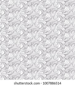 Beautiful hand-drawn seamless abstracr lines and waves.