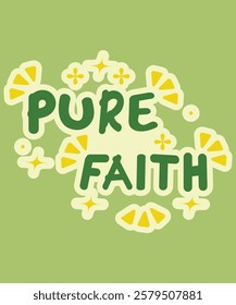  A beautiful hand-lettered design with "Pure Faith," symbolizing devotion and purity in Islam.