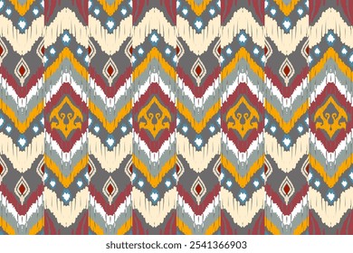 Beautiful handmade ethnic pattern drawing Ikat art. Ethnic abstract background art suitable for textile banner wallpaper cut out vector.