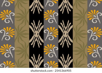 Beautiful handmade ethnic pattern drawing Ikat art. Ethnic abstract background art suitable for textile banner wallpaper cut out vector.