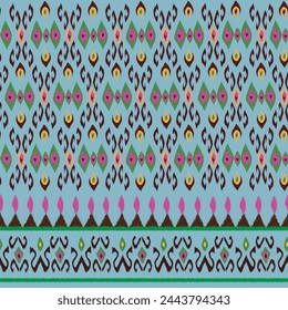 Beautiful handmade ikat tribal patterns, ikat art. Ethnic Abstract Blue Background Art Folk embroidery, Peruvian, Indian, Asian, Moroccan, Turkish and Uzbek, Aztec geometric art prints.