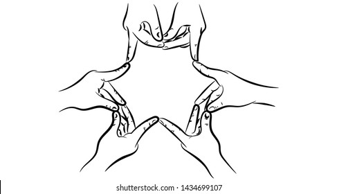 Beautiful hand-made pattern. Line drawing.