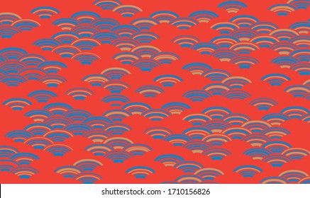 Beautiful hand-painted Japanese pattern in gentle colors