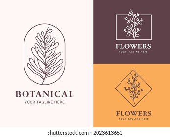 beautiful handrawn floral logo collection