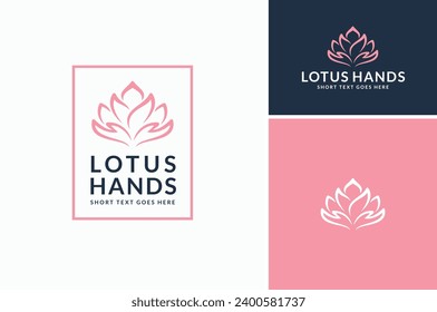 Schöne Hände als Blumenblättrige Blätter für Schönheit Lotus Salon Spa Frau Kosmetische Pflegelogo Design