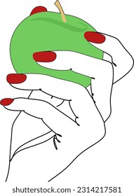 Beautiful hands of young woman, continuous line drawing, body care, manicure. Single line on a white background, isolated vector illustration. Tattoo, print and logo design.