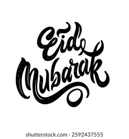 Beautiful handwritten Eid Mubarak calligraphy in vector format. Perfect for T-shirt designs, greeting cards, and digital art. High-quality, elegant, and ready for print or web use.