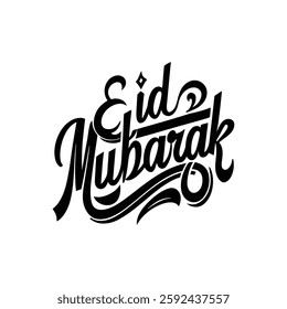 Beautiful handwritten Eid Mubarak calligraphy in vector format. Perfect for T-shirt designs, greeting cards, and digital art. High-quality, elegant, and ready for print or web use.