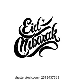 Beautiful handwritten Eid Mubarak calligraphy in vector format. Perfect for T-shirt designs, greeting cards, and digital art. High-quality, elegant, and ready for print or web use.
