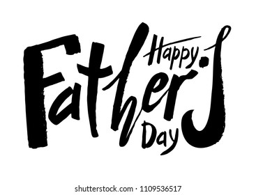 Beautiful handwritten text Happy Father's Day on a textured background for greeting card, congratulations, gift wrapping, sticker. Vector illustration