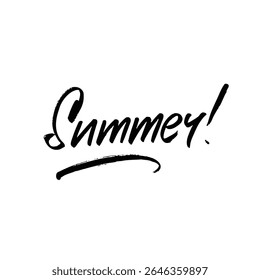 Beautiful handwritten text showcasing the word Summer! in a modern style. Perfect for seasonal designs.